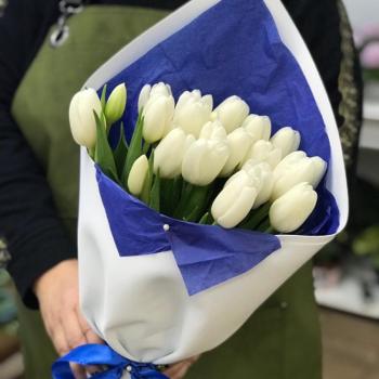 Белые тюльпаны 23 шт. код   18117