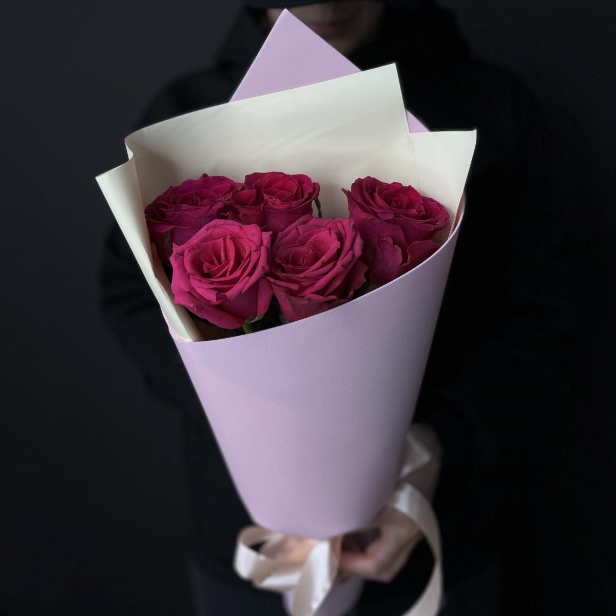 Моно-букет из розы 40 см (Эквадор) Розовая