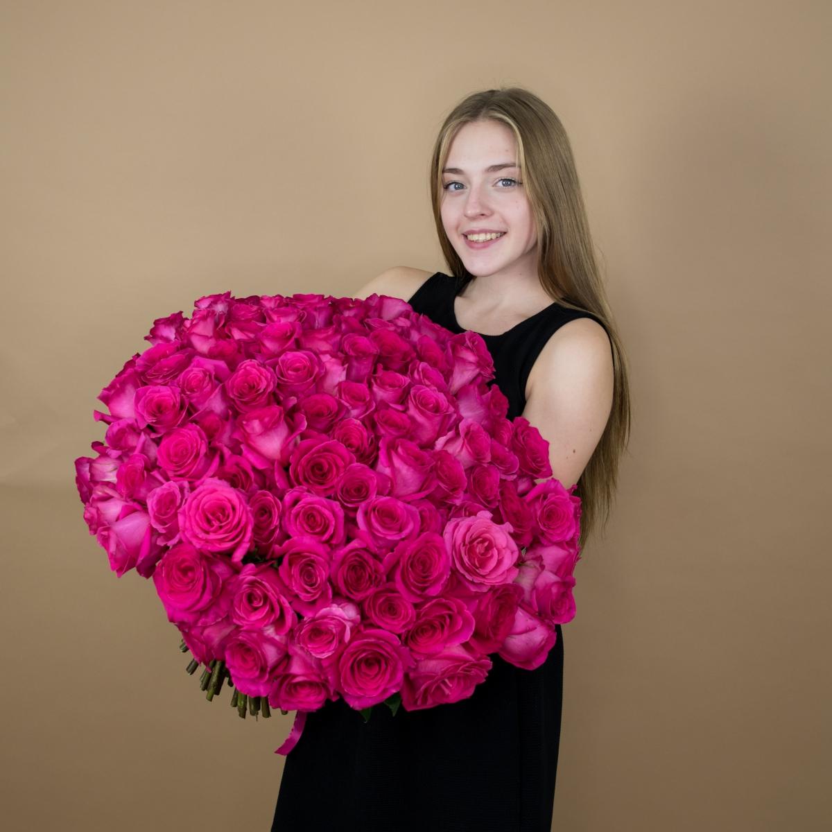 Моно-букет из розы 40 см (Эквадор) Розовая