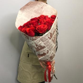 Красные розы 15 шт 60см (Эквадор) (артикул букета: 6606)