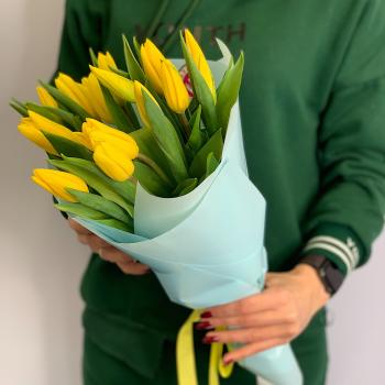 Тюльпаны жёлтые 15 шт [артикул букета: 7605]